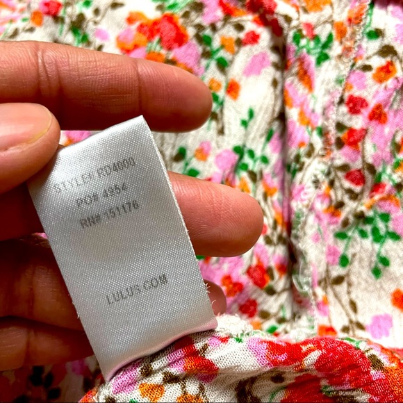 Lulus View from the Meadow Cream Floral Print Off Shoulder High Low Dress EUC - Picture 6 of 6